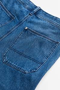 Pantalones vaqueros Logotipo personalizado Alta calidad 100% Algodón Lavado Recto Suelto Ajuste Pierna ancha Cintura alta Tallas grandes Jeans - Product Image 5