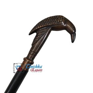 Bastón de Madera Plegable con Mango de Cabeza de Cuervo Negro Estilo Vintage, Hecho a Mano para Senderismo al Aire Libre - Product Image 4