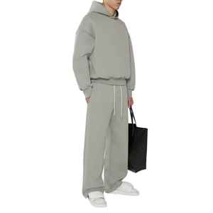 Nouvelle vente chaude personnalisé Baggy 500 Gsm éponge française 100% coton luxe bouffé impression empilé pantalons de survêtement évasés et ensembles de sweat à capuche hommes - Product Image 2