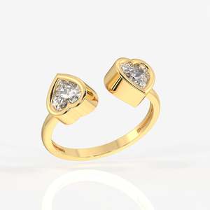 18K Gold Moissanite Diamond Heart Cut Toi Moi <b>Ring</b> - Product Image 2