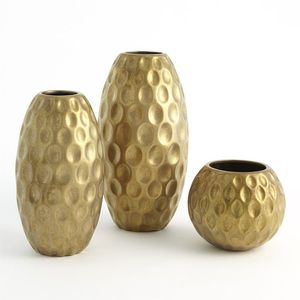 Handmade Large <b>Gold</b>-Finished Flower <b>Vases</b> Iron and Brass Tabletop Decor for Home and Weddings Coastal Design Style - Product Image 4