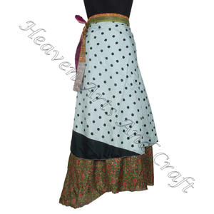 Hecho a mano Vintage seda mágica Reversible Sarong Pareo Wrap Falda tubo vestido Sari Wrap falda venta al por mayor largo y seda Wrap Around - Product Image 4