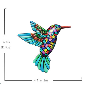 2 Piezas de Adornos Metálicos Geométricos Coloridos de Colibrí para Pared, Decoración Moderna para el Hogar, Pieza de Arte para Sala de Estar - Product Image 2