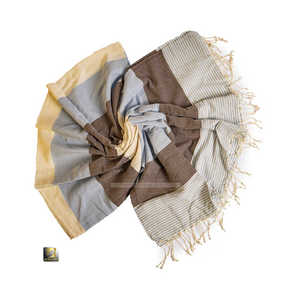 Toalla de playa de mezcla de algodón de cáñamo Premium, secado rápido, resistente a la arena, absorbente, superficie lisa, sensación suave, tejido transpirable, toalla de playa - Product Image 3