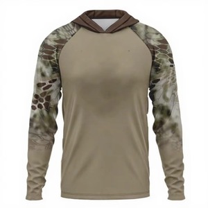 Vente en gros de chemises de pêche sportives unisexes personnalisées avec logo, en spandex/polyester, respirantes, à séchage rapide, avec capuche, taille plus, impression par transfert thermique - Product Image 3