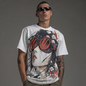 Camiseta de sublimación para hombre, Camiseta de cuello redondo de poliéster y algodón 100%, camiseta sublimada de calle de verano para hombre - Product Image 1