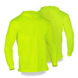 Vente en gros Chemise à manches longues en polyester avec capuche haute visibilité sécurité jaune orange pour la construction logo personnalisable - Product Image 3
