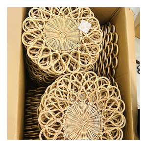 Assiette en rotin de luxe pour centres de table, art fait à la main, texture naturelle, idéale pour les boutiques, coffrets cadeaux exclusifs - Product Image 2