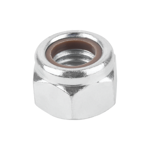 Écrou de blocage hexagonal à insert nylon K1147 DIN982 M5 en acier galvanisé, fixation filetée haute performance pour assemblage industriel - Product Image 1