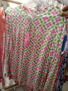 Geometric Floral Tunic Tassel <b>Tie</b> Neck Women Casual Summer Top Pink Orange <b>Print</b> Long Sleeve Beachwear for Daily Vacation Use - Product Image 6