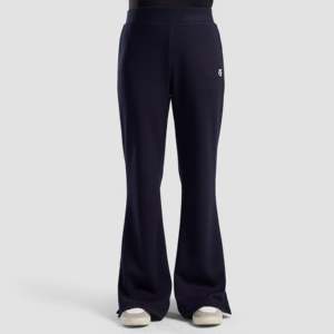Women's Navy Monocut Trousers Wide <b>Leg</b> Breathable Chiffon Embroidery Decoration Casual Style Elastic Waist Wrinkled for Girls - Product Image 2