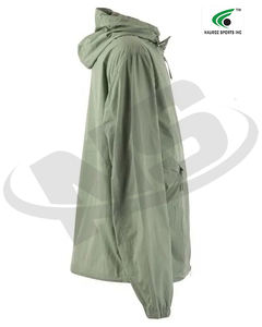 Chaqueta Cortavientos Impermeable con Capucha de Lona de Alta Calidad para Hombre, Diseño Personalizado, Ligera, para Uso en Exteriores, con Logotipo Frontal - Product Image 6