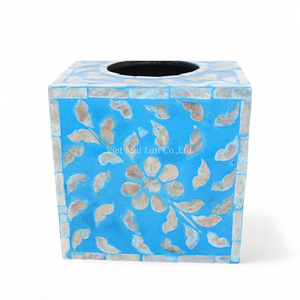 Caja de Pañuelos Clásica Hecha a Mano con Incrustaciones de Nácar de Vietnam, Soporte Decorativo para Exportación - Product Image 1