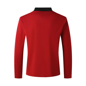 Chemises polo pour hommes respirantes à séchage rapide, design de vente en gros, manches longues, logo personnalisé, broderie, impression, chemise polo de sport - Product Image 4
