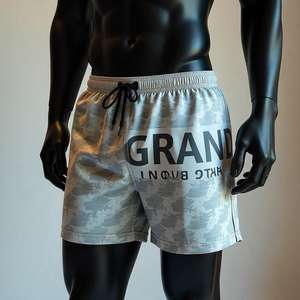 Pantalones cortos de baño personalizados con logotipo personalizado, bañadores con estampado, pantalones cortos de playa divertidos para correr, hombres, deportes de verano - Product Image 1