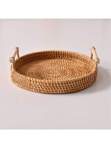 Proveedor de bandeja de servicio de ratán Diseño creativo Plato de diseñador hecho a mano Clásico Elegante Bandeja de ratán al por mayor - Product Image 4