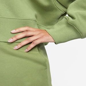 Sudadera de cuello redondo acanalado de corte holgado, 70% algodón, forro polar de poliéster 30% reciclado, puños acanalados y dobladillo, color verde menta - Product Image 4