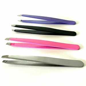 Ensemble de pinces à épiler multifonctionnelles en acier inoxydable de couleur assortie noire en gros, 4 pièces, pour l'épilation des sourcils - Product Image 3