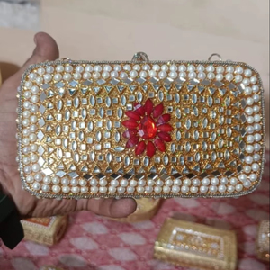 Bolso de Mano de Lujo con Mosaico Kundan para Mujer, para Bodas y Fiestas, con Pedrería, Diseño Personalizado, Color y Diseño a Medida, Alta Calidad - Product Image 2