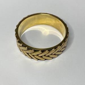 Bracelets tressés en laiton doré des années 1970 Bracelet ethnique belle grosse déclaration Bracelet en laiton épais - Product Image 2