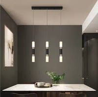 Nordique LED linéaire suspension lumière salle à manger Bar Table bulle givré aluminium longue forme lustre suspendu pour Restaurant