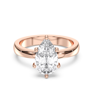 Poire et coupe ronde 2.11 carats F-G/VS Lab Grown Diamond Prong Set Solitaire Bague de fiançailles fabriquée en argent pour les femmes - Product Image 1