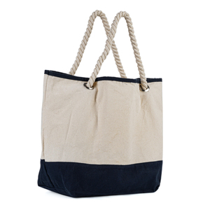Durable Cotton <b>Tote</b> Bag Rope Handle 17\" X 15\" X 8\" Medium Reusable Eco-Friendly Letter Beach Bag for Advertising Gift 5 Count - Product Image 3