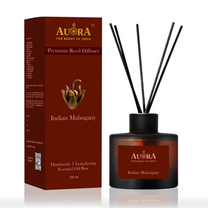 Ensemble diffuseur de roseau floral blanc AUORA bouteille en verre bâtons de rotin 100ml huile essentielle longue durée 100 parfums indiens respectueux de l'environnement - Product Image 2