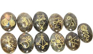 Karuna Labradorite Forme Ovale Pierre 11 Pièces Karuna Set Natural Healing Crystal Reiki Gemstone Karuna Set Wholesale - Product Image 5