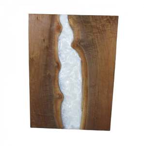 Dessus de table central moderne personnalisé de haute qualité Résine époxy écologique avec base en bois Finition brillante transparente - Product Image 1