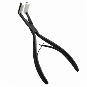 Hair Extension Tape Plier Flat Tip Sealing <b>Tool</b> with Soft <b>Silicone</b> Pads Stainless Steel Professional Salon Use Installation <b>Tool</b> - Product Image 6