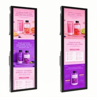 Écran LCD ultra-large, affichage étiré, haute luminosité, signalisation numérique pour la publicité sur les étagères des supermarchés