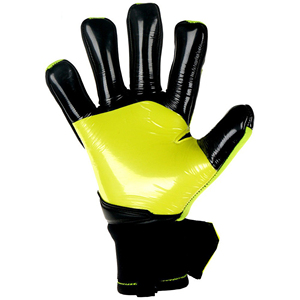 Gants de gardien de but à six doigts noirs et jaune néon avec poignée antidérapante pour l'entraînement de football et l'utilisation de match - Product Image 6