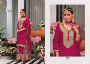 Último traje de diseñador más elegante Trending Wear Heavy Chinon Salwar Suit & Dupatta con bordado Trabajo Mujer moda para la venta - Product Image 5