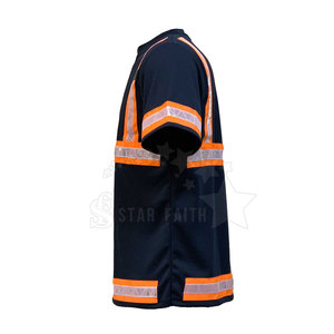 Haute visibilité vêtements sécurité sécurité travail à manches courtes t-shirt unisexe réfléchissant travail T-Shirt réfléchissant sécurité travail T-Shirt - Product Image 4