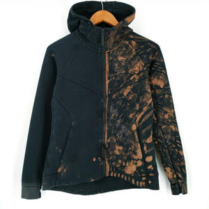 Distressed Applique Patch Embroidery <b>Vintage</b> Acid Washed Men Hoodies Acid Wash <b>Hoodie</b> <b>Zip</b> <b>up</b> - Product Image 1