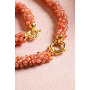 Set di Gioielli in Pietra del Sole Lavorato a Mano Certificato con Chiusura in Argento, Collana 48 cm, Bracciale 19 cm - Product Image 1