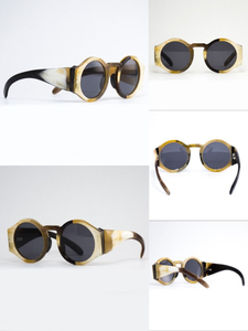 Lunettes de soleil durables en corne de buffle naturelle |   Lunettes en corne de bœuf faites à la main avec un design classique et élégant, verres polarisés, unisexe - Product Image 3