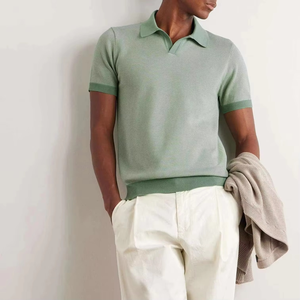 OEM Hombres Casual Pullover Golf para Polo Camisa de manga corta de punto Suéter de algodón transpirable - Product Image 5