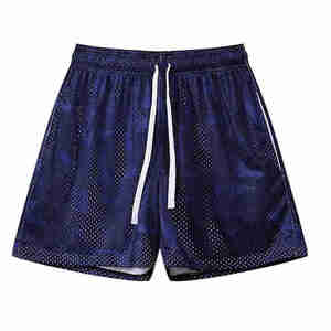 Short de fitness personnalisé plein d'impression numérique étiquette de loisirs Short ample décontracté Short de basket-ball personnalisé en maille de polyester pour hommes - Product Image 1