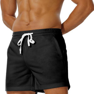 Wholesale Men's Custom Men's Solid <b>Black</b> Casual Drawstring Shorts with Pockets Comfortable Lightweight Summer Streetwear Bottoms - Product Image 2