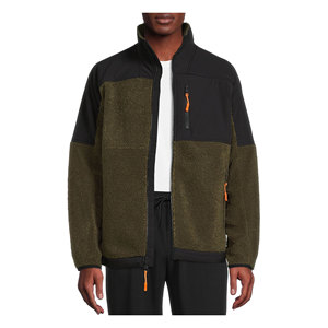 Veste d'hiver en toile polaire douce à fermeture éclair intégrale à manches longues pour homme Coupe classique Style streetwear Tailles plus grandes Col montant - Product Image 1