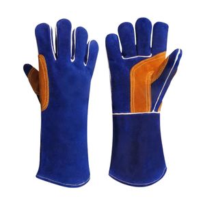Guantes de soldadura de piel de cabra con hilo Kevlar de protección térmica Tig marrón personalizados, guantes de soldador aislantes resistentes al calor - Product Image 5