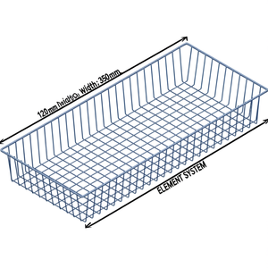 White Aluminum <b>Wire</b> <b>Basket</b> 120mm Height 800mm Width 350mm Depth 2 Supports ELEMENT SYSTEM - Product Image 3