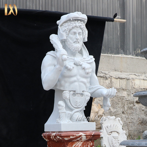 Busto de Hércules de Mármol Multicolor para Decoración de Jardín Exterior, Mesa Interior y Hogar - Product Image 5