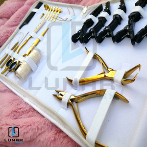 New Year Premium Quality Plasma Gold Surgical Grade <b>Beading</b> Tools and Plier With Your Own Design Logo Hair Extension <b>Kit</b> - Product Image 6