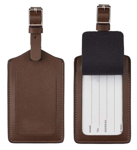 Etiqueta de cuero para equipaje, logotipo personalizable, marrón - Product Image 4