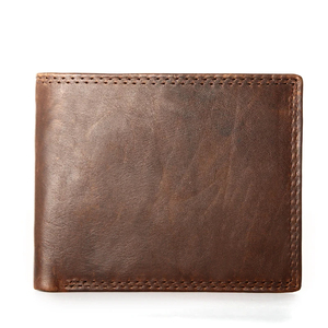 <b>Men's</b> Genuine Leather Slim <b>Wallet</b> With Striped Lining Fold Closure Card Holder Short Length Minimalist Design - Product Image 4