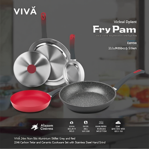 Padella Alluminio antiaderente (24cm) VIVÀ Grigio e Rosso 2246 - Product Image 3