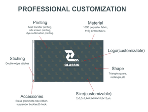 맞춤형 로고 디자인 4x6 인치 양면 풀컬러 인쇄 폴리에스터 손 흔드는 깃발 손잡이 국기 폴 포켓 - Product Image 2